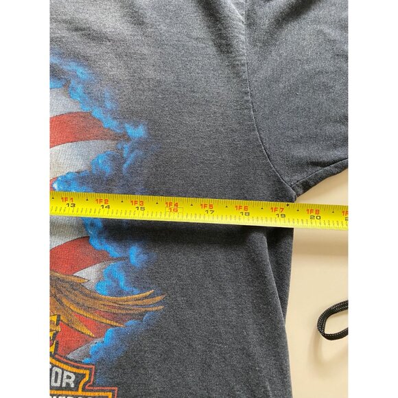 Vintage Harley Davidson 3D Emblem T-shirt Size L Follow the Eagle 1991 Laconia - Picture 9 of 10